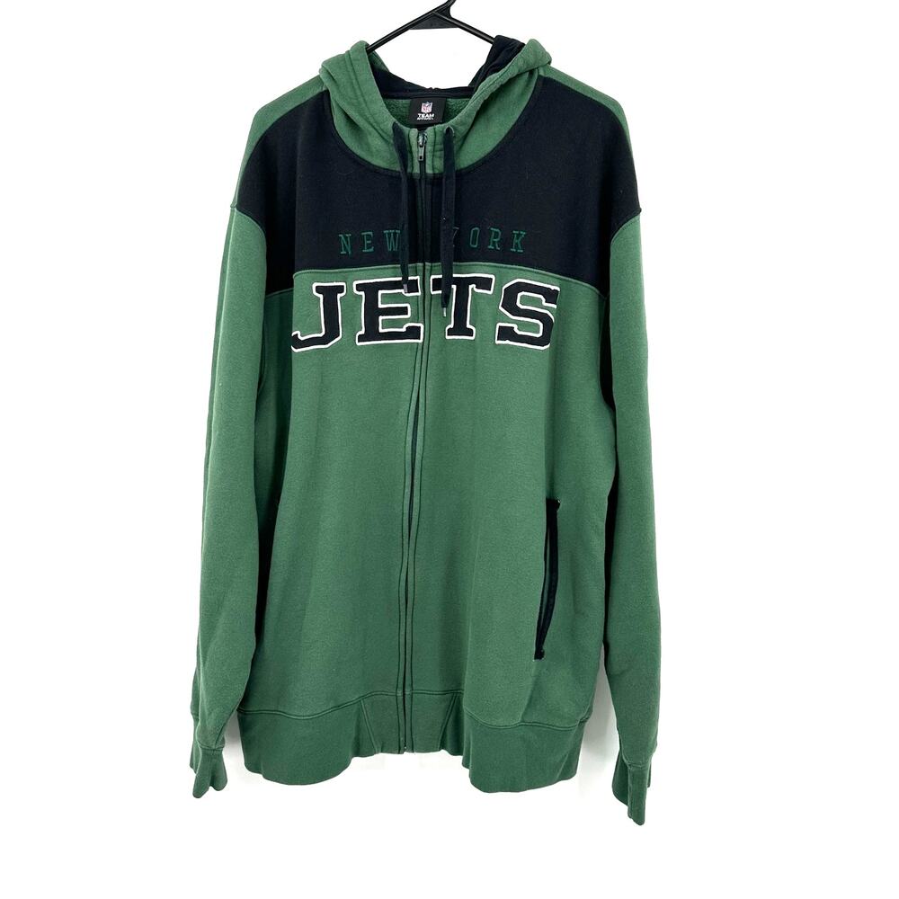 NFL Team Apparel Size XL Jacket New York Jets Green Zip‎ Up Hoodie Outerwear